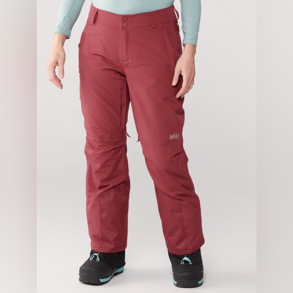 NWT REI Co-Op Powderbound Insulated Snow Ski Pants Burgundy Red - Picture 1 of 10